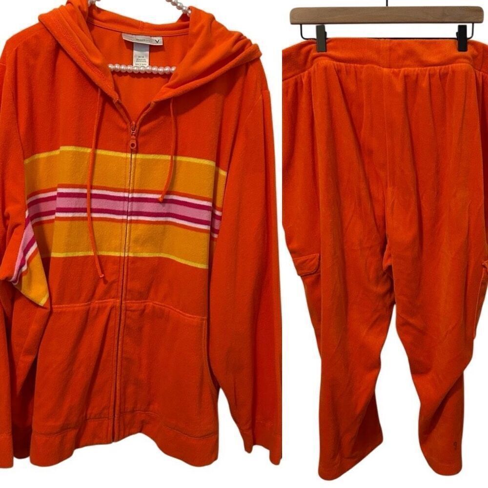 Vintage Venezia womens Hoodie and pants Sz 26 Terrycloth Mall Core cruise READ